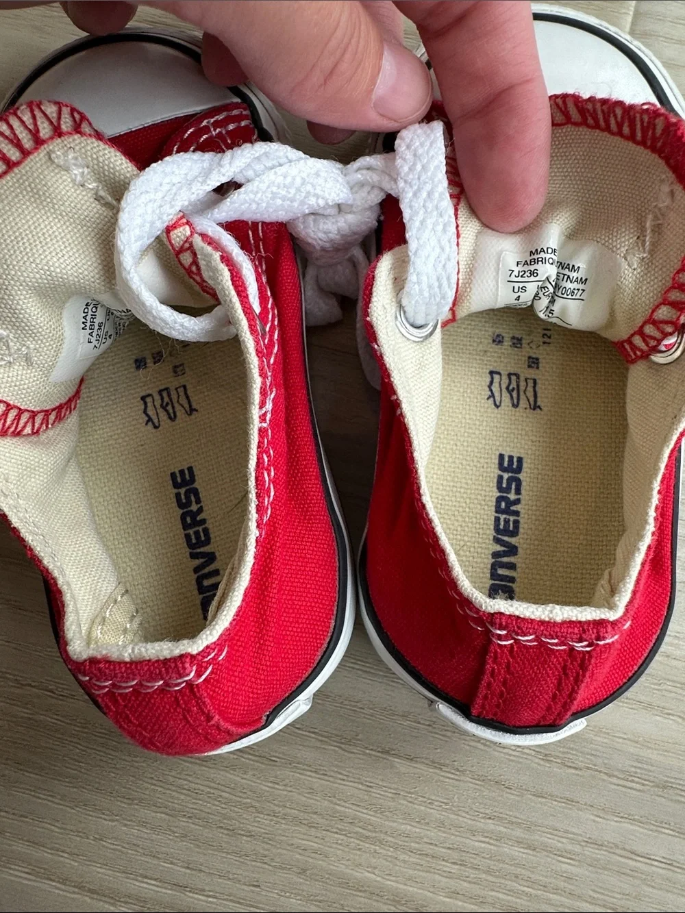 Converse Red Canvas Low-Top Sneakers with White Laces